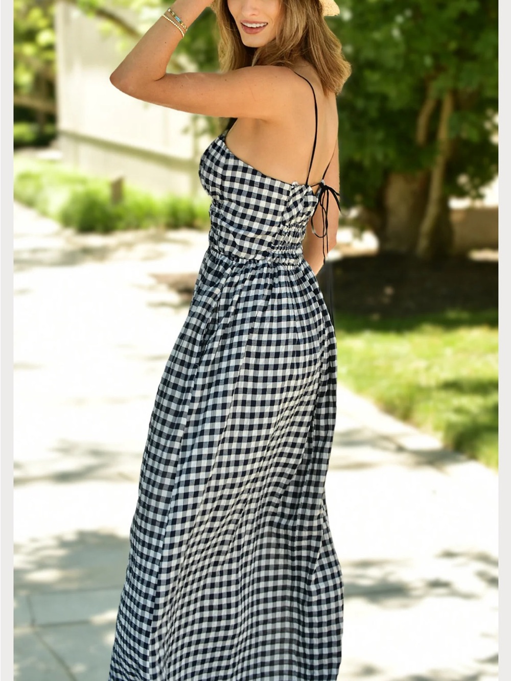 STATESIDE NAVY GINGHAM Dress size SMALL